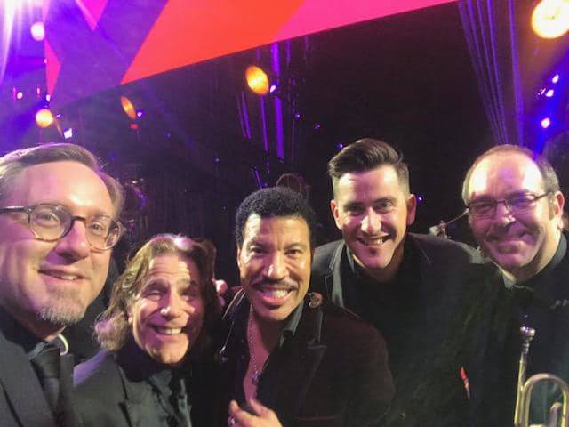 Adam Schroeder, Neil Maxa, Lionel Richie, Isaac Tubb and Dan Foster are shown at the Keep Memory Alive Power of Love gala at the MGM Grand Garden Arena on Saturday, March 16, 2019. (Isaac Tubb)