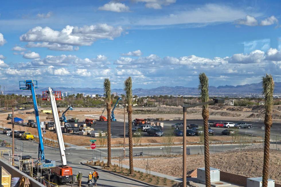 One of a group of parking lots at Las Vegas Ballpark on Thursday, March 21, 2019, in Las Vegas. (Benjamin Hager Review-Journal) @BenjaminHphoto