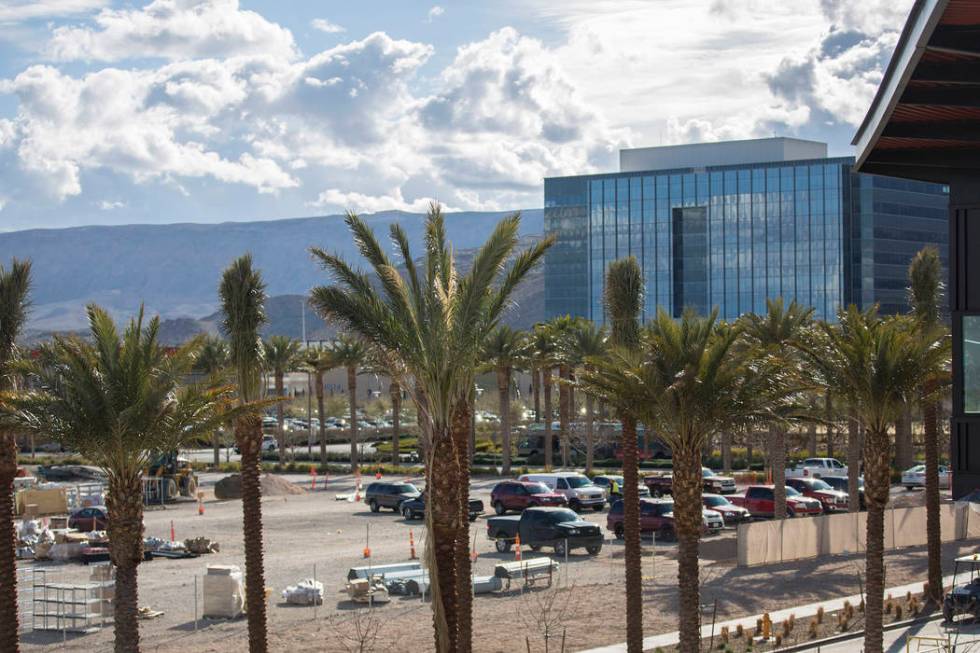 One of a group of parking lots at Las Vegas Ballpark on Thursday, March 21, 2019, in Las Vegas. (Benjamin Hager Review-Journal) @BenjaminHphoto