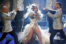 Jennifer Lopez performs during the finale of her residency, "Jennifer Lopez: All I Have" at Zappos Theater at Planet Hollywood on Sept. 29, 2018 in Las Vegas. (Ethan Miller/Getty Images for Caesar ...