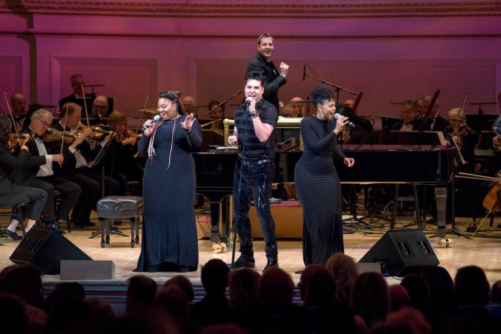 Frankie Moreno performs with the New York Pops during "Roll Over Beethoven: A Different Kind of Orchestra" on Friday, October 19, 2018, at Carnegie Hall in New York. Steven Reineke is the music d ...