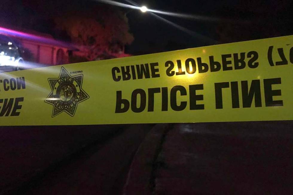 Las Vegas police are investigating the killing of one person and apparent suicide attempt of another in the central valley. (Lukas Eggen/Las Vegas Review-Journal)