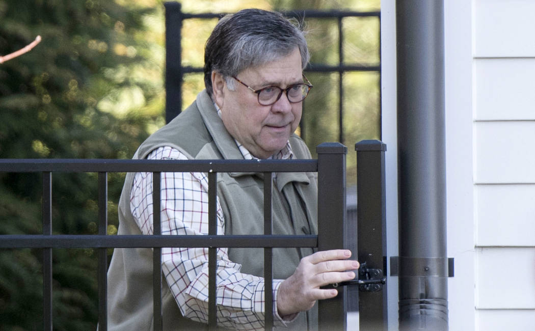Attorney General William Barr leaves his home in McLean, Va., on Sunday morning, March 24, 2019. (Sait Serkan Gurbuz/AP)