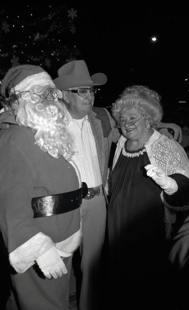 Christmas tree lighting with Sam Boyd and Mr. Newman at Sam's Town on November 24, 1987. Credit ...