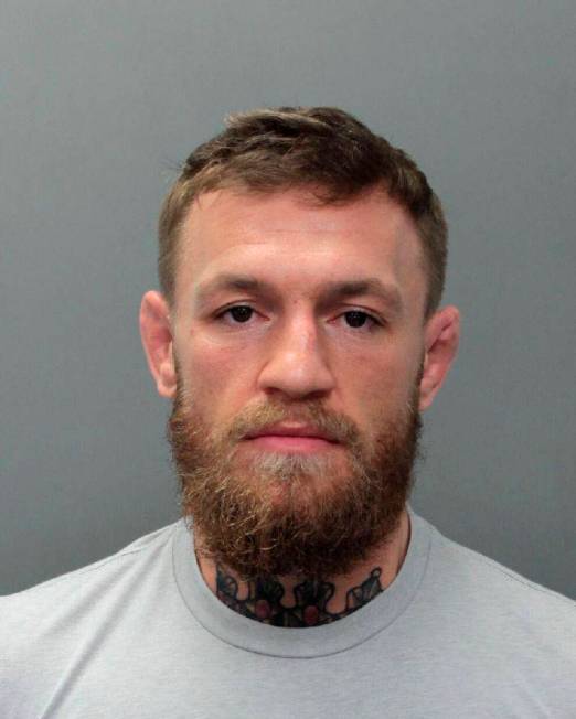 This photo provided by the Miami-Dade Corrections and Rehabilitation Department shows Conor McGregor. Authorities say mixed martial artist and boxer Conor McGregor has been arrested in South Flori ...