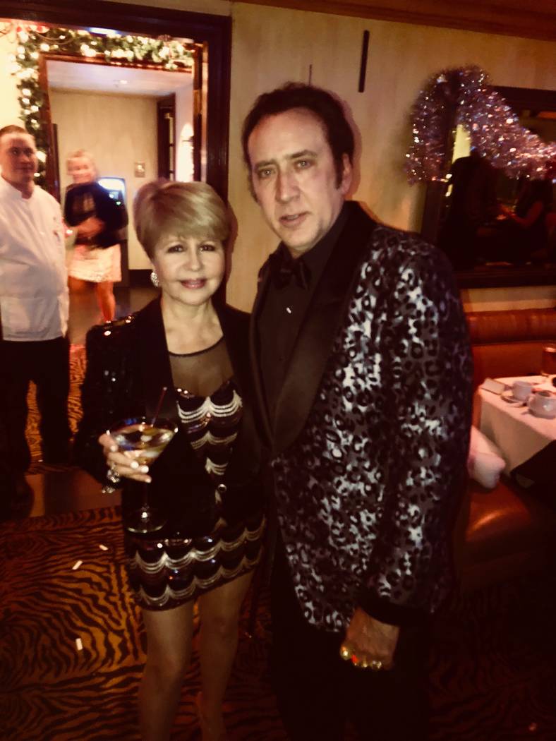 Pia Zadora and Nicolas Cage are shown at Piero's Italian Restaurant on Dec. 31, 2017 (Piero's I ...