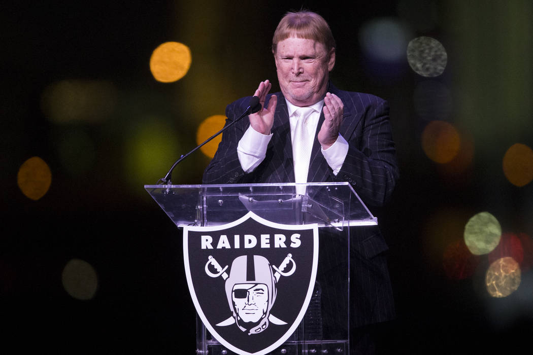 Raiders Owner Mark Davis during the Raiders stadium groundbreaking ceremony in Las Vegas, Monday, Nov. 13, 2017. Erik Verduzco Las Vegas Review-Journal @Erik_Verduzco