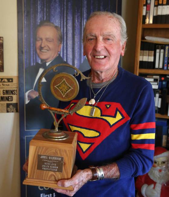 John Barbour, an actor, comedian, television host, poses for a photo at his Las Vegas home on F ...