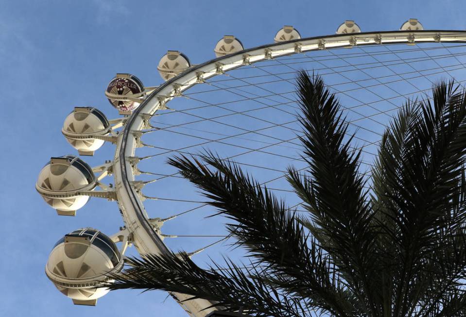 The Las Vegas High Roller is seen under a clear blue sky on Wednesday, Jan. 16, 2019, in Las Ve ...