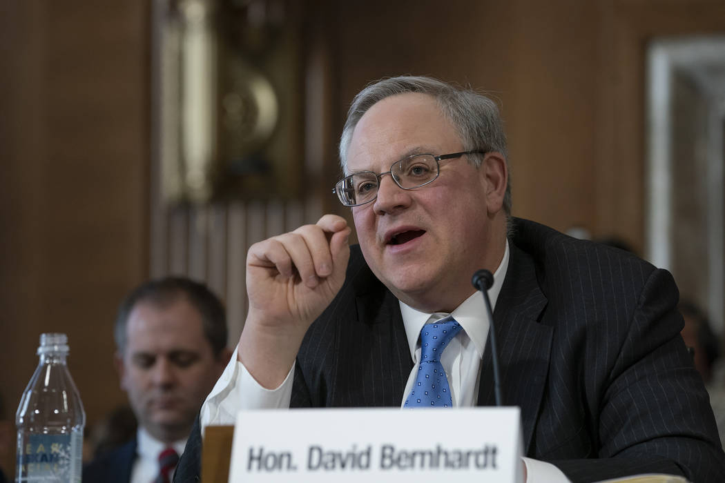 David Bernhardt, a former oil and gas lobbyist, speaks before the Senate Energy and Natural Res ...