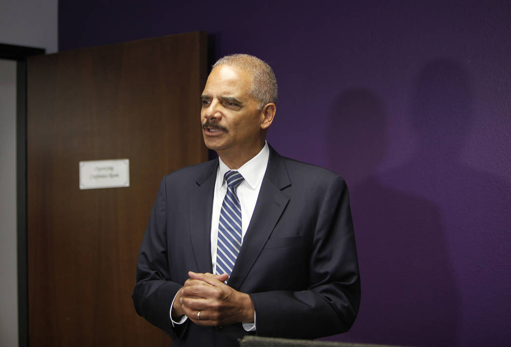 Former Attorney General Eric Holder. Rachel Aston Las Vegas Review-Journal @rookie__rae