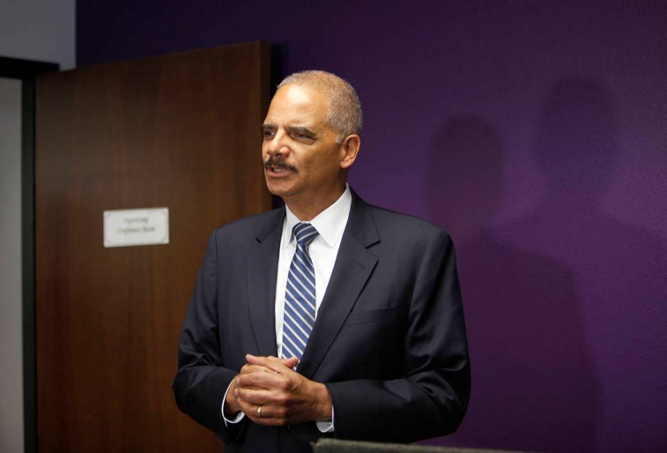 Former Attorney General Eric Holder. Rachel Aston Las Vegas Review-Journal @rookie__rae