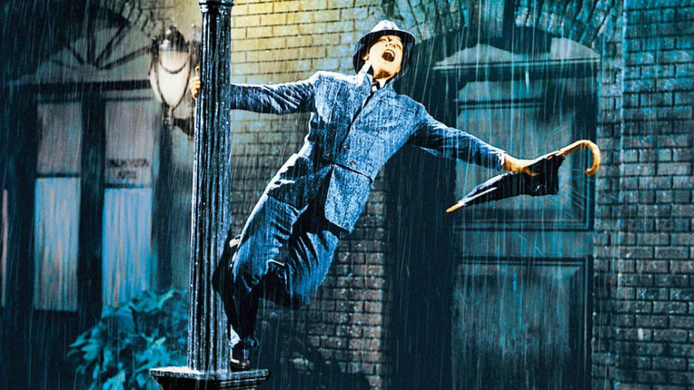 Gene Kelly sings the title tune in "Singin' in the Rain" (Warner Bros.)