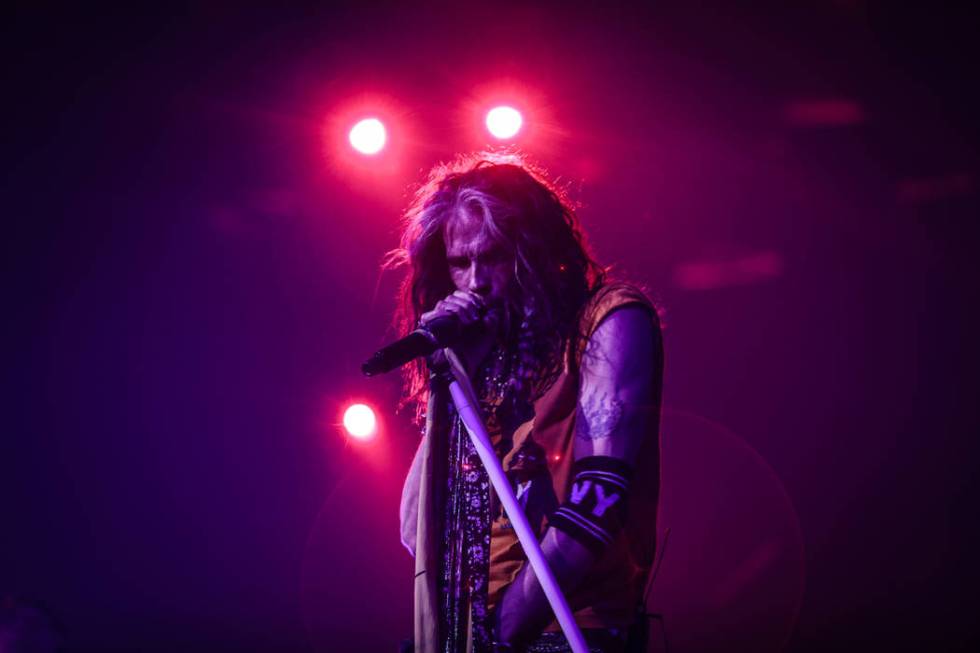 Steven Tyler of Aerosmith is shown on opening night of its "Deuces Are Wild" residency at Park ...