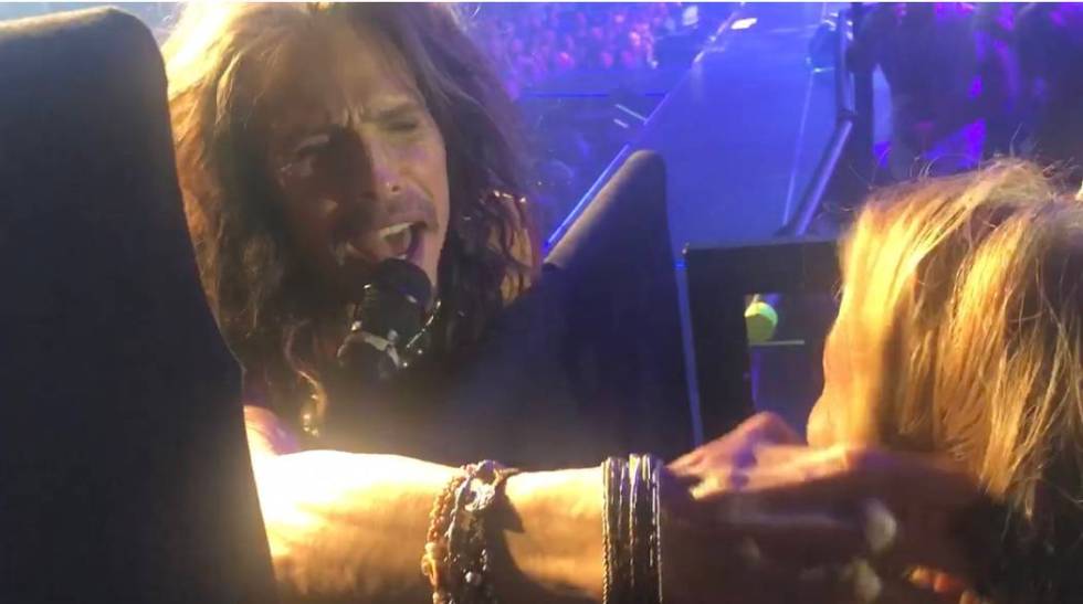 Steven Tyler of Aerosmith is shown on opening night of the band's "Deuces Are Wild" residency a ...