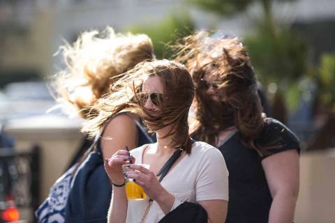 Gusty winds will return to the Las Vegas Valley on Tuesday. (Richard Brian/Las Vegas Review-Jou ...