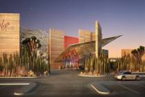 A rendering of the main entrance and porte cochere at Virgin Hotel Las Vegas. (Virgin Hotels an ...