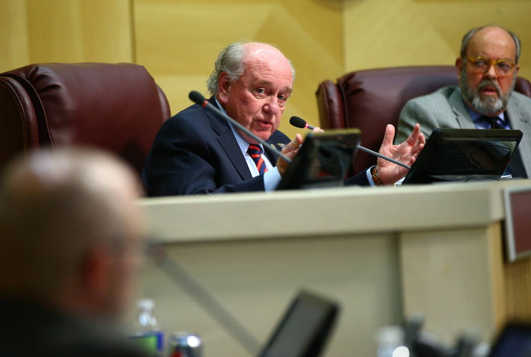 Henderson City Councilman Dan Shaw speaks during a council meeting on Tuesday, Feb. 20, 2018. ( ...