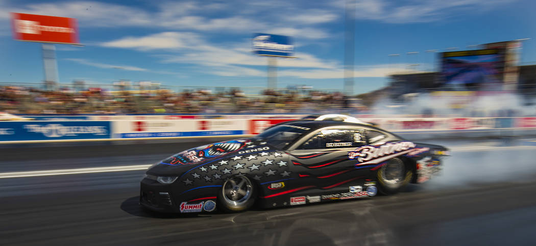 Pro Stock winner Bo Butner blasts out of the start during the NHRA Mello Yellow Drag Racing Ser ...
