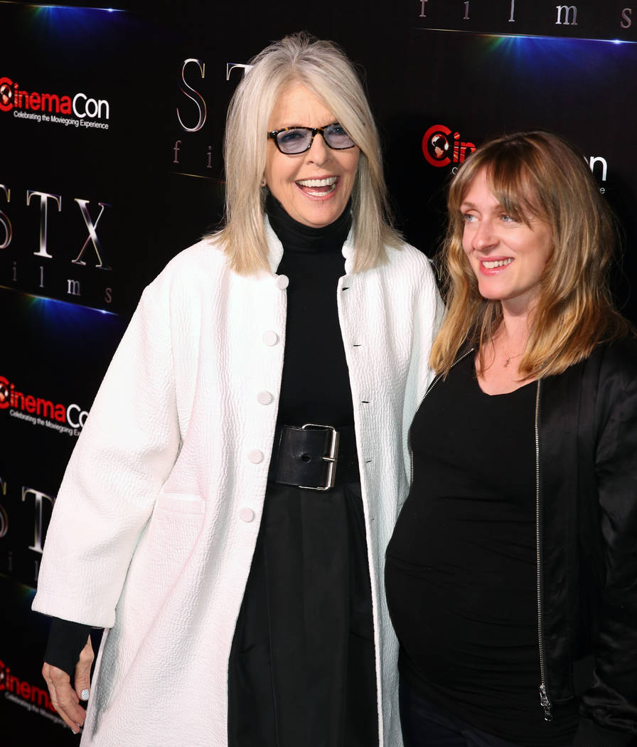 Actress Diane Keaton, left, and director Zara Hayes from "Noms" arrive at CinemaCon red carpet ...