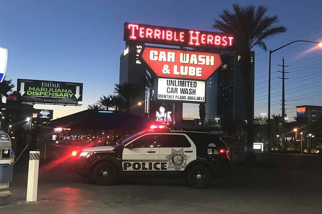 Las Vegas police took a man in custody after he pulled a knife during an argument and fled to a ...