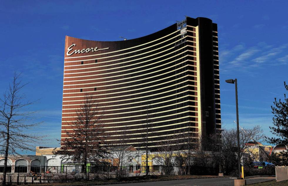 FILE - In this Jan. 2, 2019, file photo, construction continues on the Encore Boston Harbor lux ...