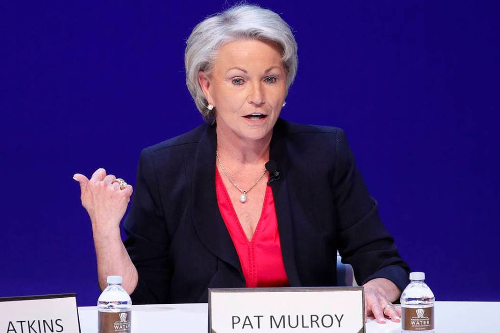 FILE- In this May 14, 2018, file photo, Pat Mulroy speaks during a women's forum at the Wynn ho ...