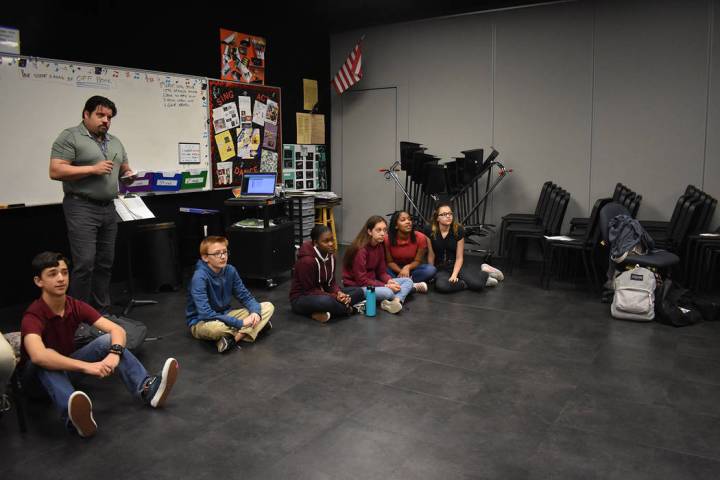 Michael Erickson, musical director of the theater program at Legacy Traditional School in Hende ...