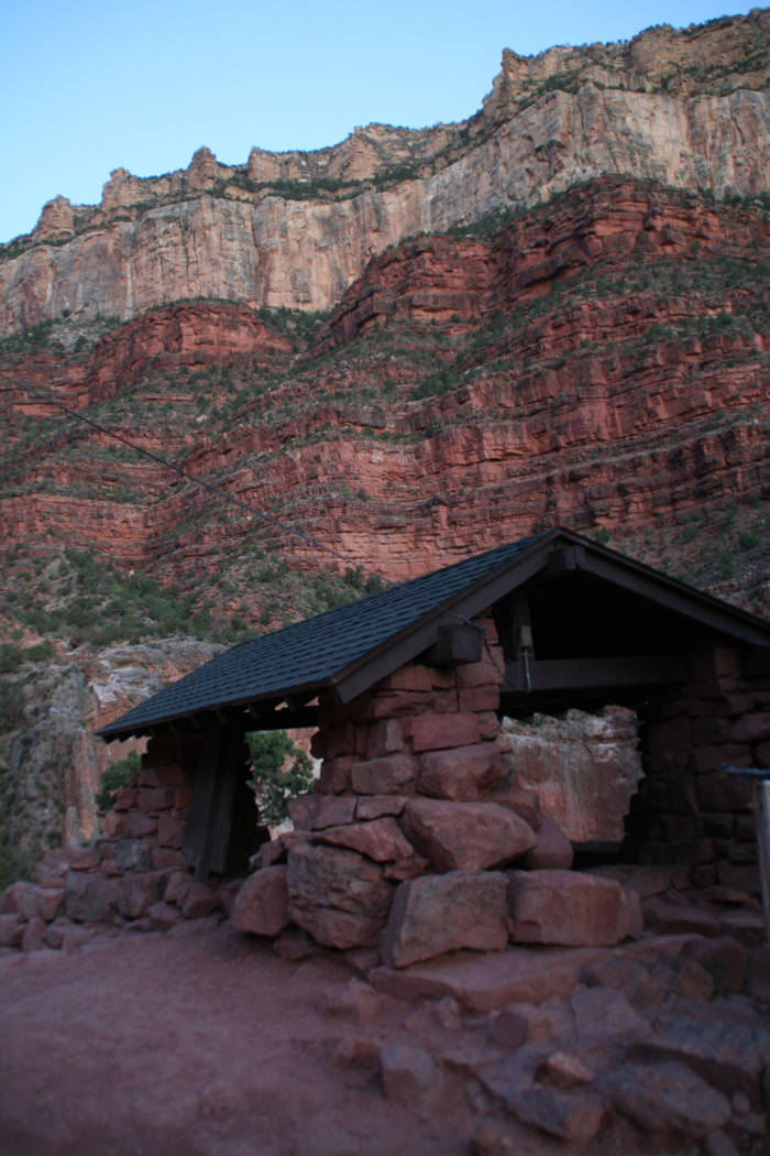 There are three resthouses for hikers along the Bright Angel Trail, constructed of native stone ...