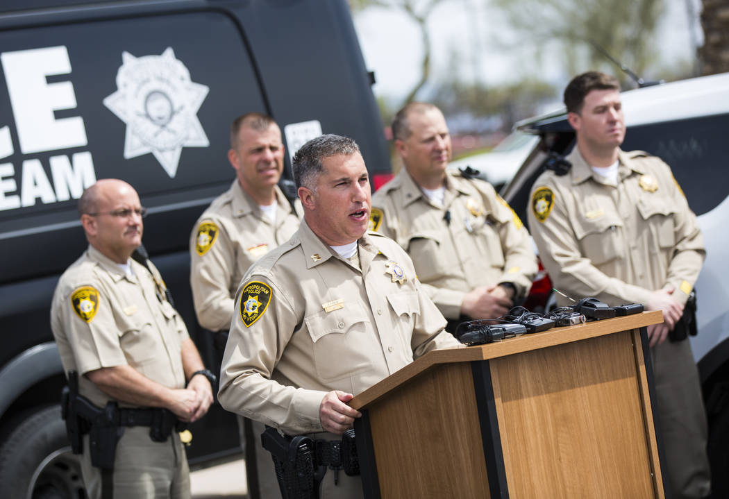 Metropolitan Police Department Capt. Nick Farese speaks during an event marking 500 arrests by ...