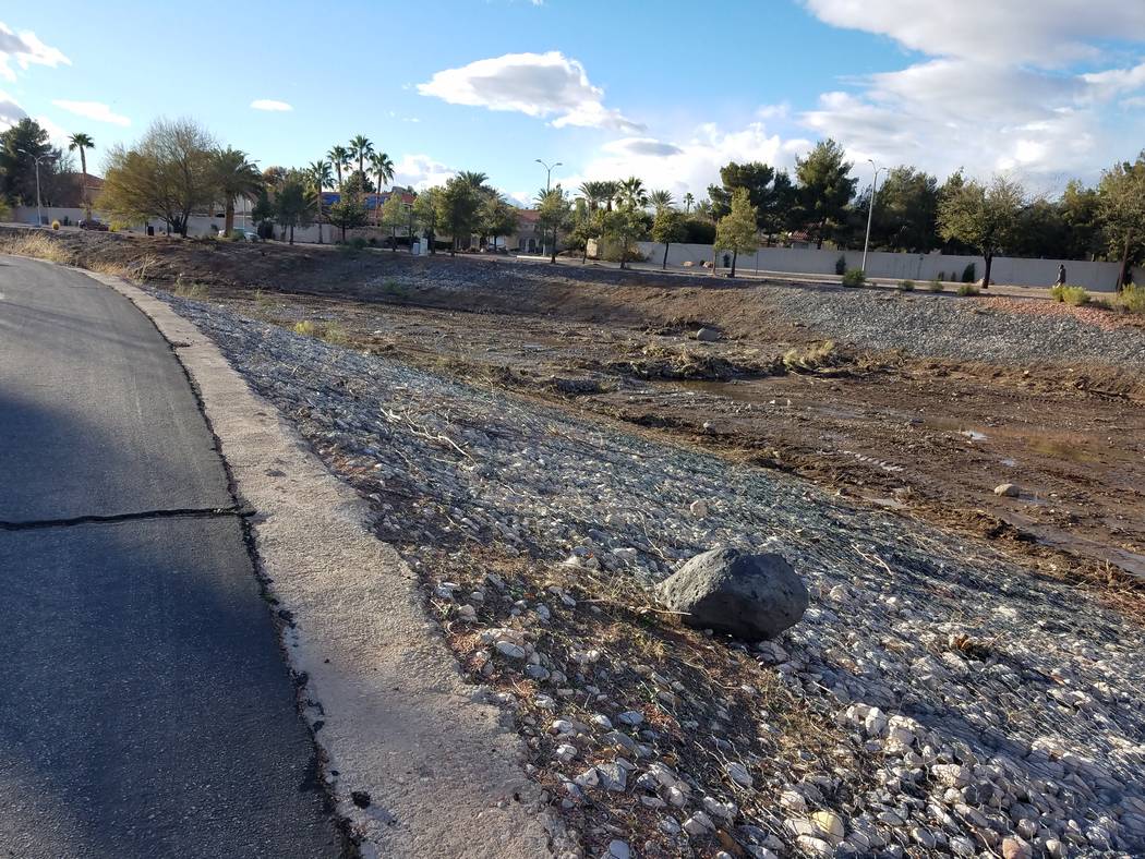 The Pittman Wash area upstream, west of Green Valley Parkway, near Windmill Lane after the city ...