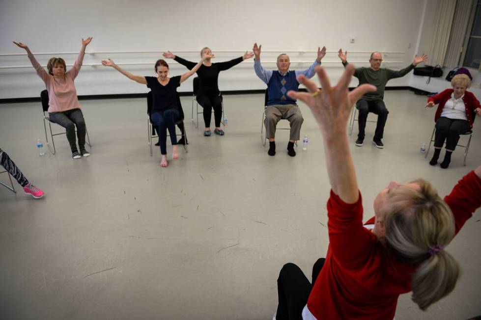 Pamela Lappen leads a ballet class for individuals with Parkinson's disease at the Nevada Balle ...