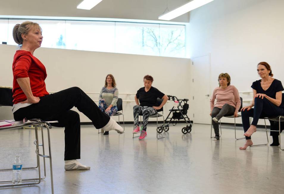 Pamela Lappen leads a ballet class for individuals with Parkinson's disease at the Nevada Balle ...