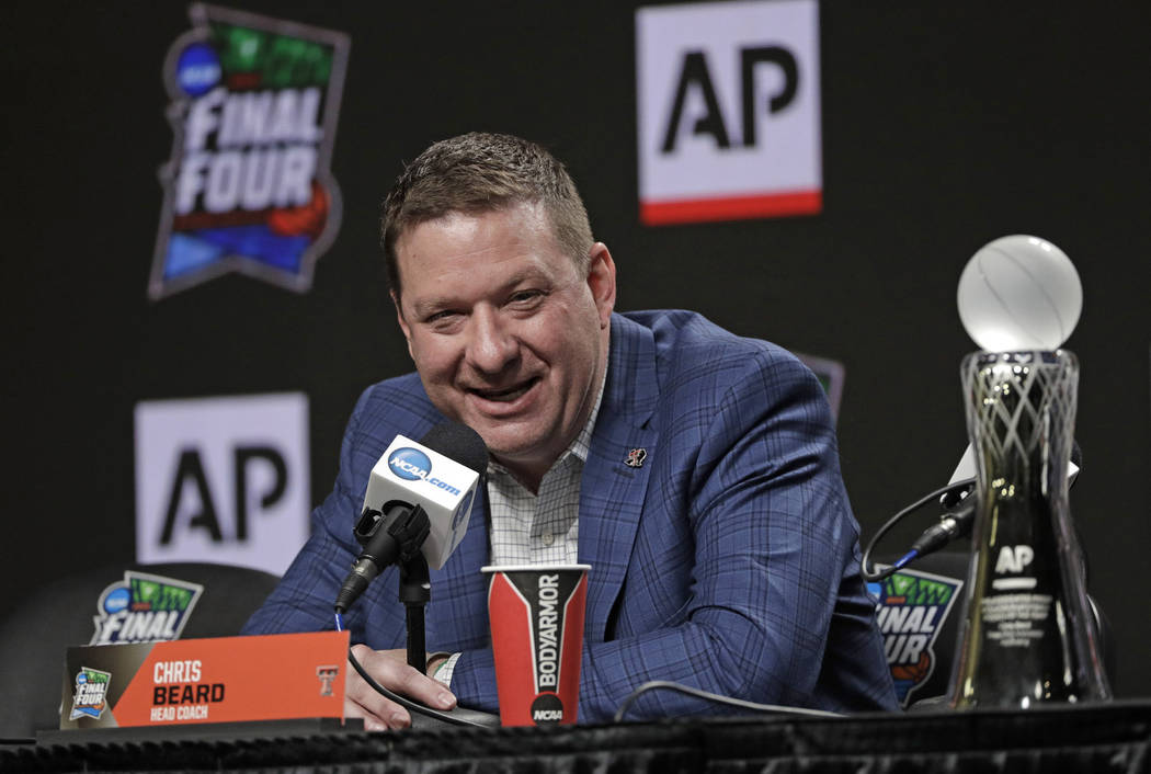 Texas Tech basketball coach Chris Beard speaks during a news conference after being named The A ...