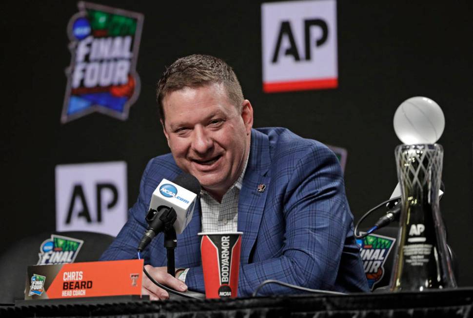 Texas Tech basketball coach Chris Beard speaks during a news conference after being named The A ...