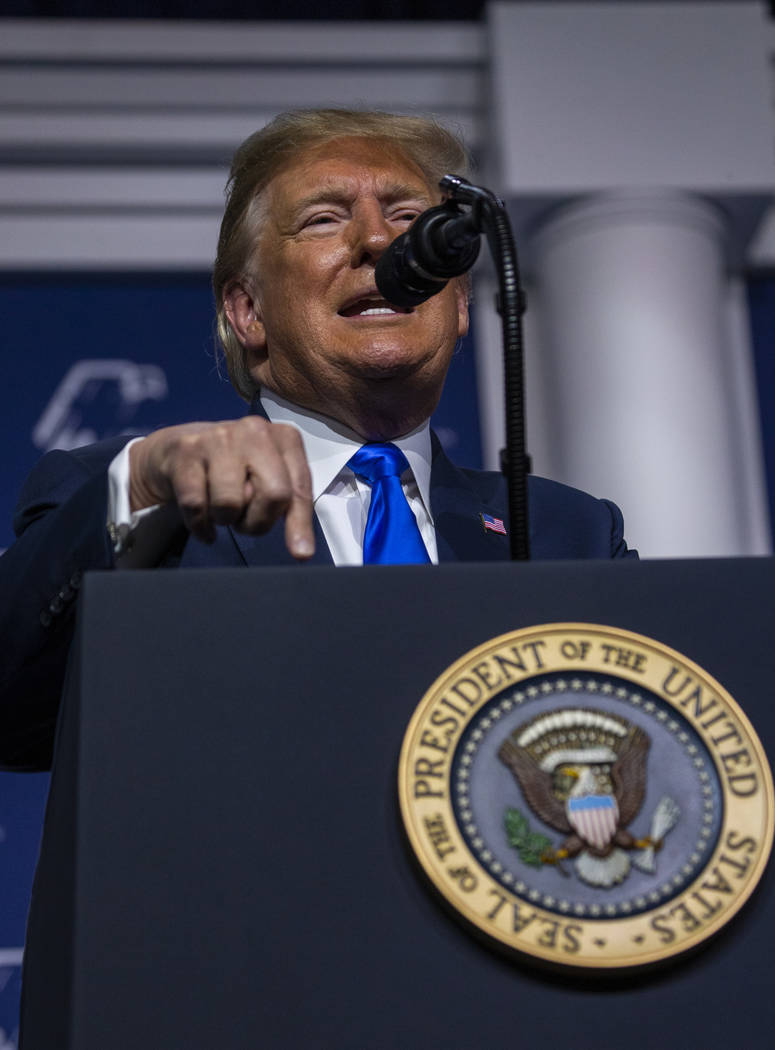 President Donald J. Trump addresses the Republican Jewish Coalition during the RJC's annual lea ...