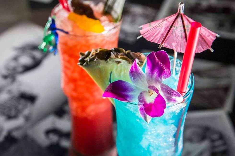 Cocktails at Golden Tiki in Las Vegas. (Benjamin Hager/Las Vegas Review-Journal) @benjaminhphoto