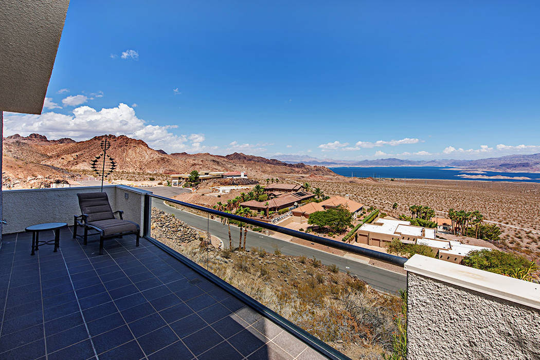 The mountaintop home has views of Lake Mead. (Luxury Estates International)