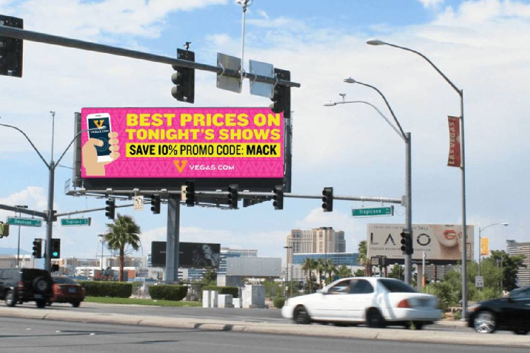 An Adomni digital billboard is shown on Tropicana Avenue in Las Vegas. (courtesy)