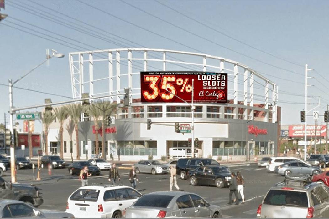 An Adomni digital billboard is shown near Las Vegas Boulevard. (courtesy)