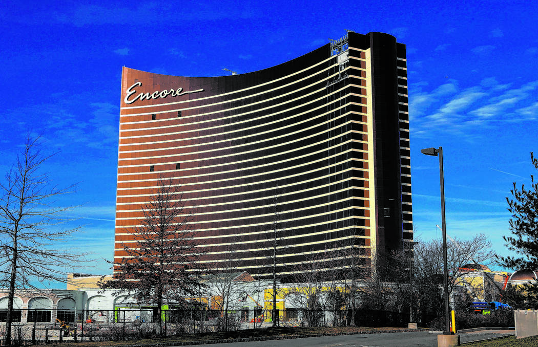 FILE - In this Jan. 2, 2019, file photo, construction continues on the Encore Boston Harbor lux ...