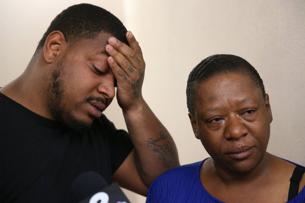 Danaun Davis, left, and his mother, Leticia, are interviewed about the death of his daughter La ...