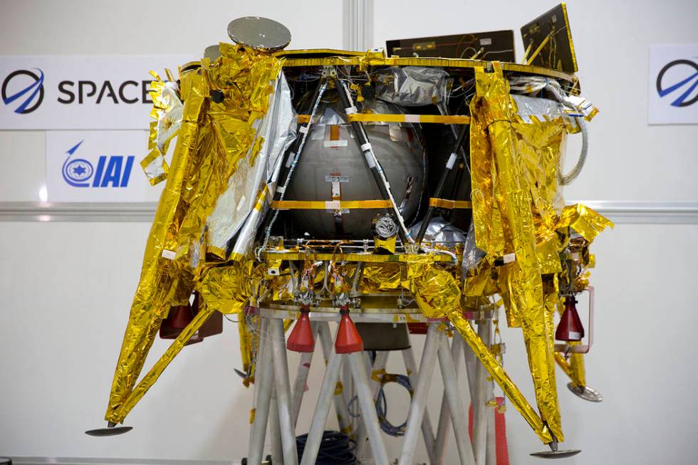 This Dec. 17, 2018 file photo shows the SpaceIL lunar module in a special "clean room" during a ...