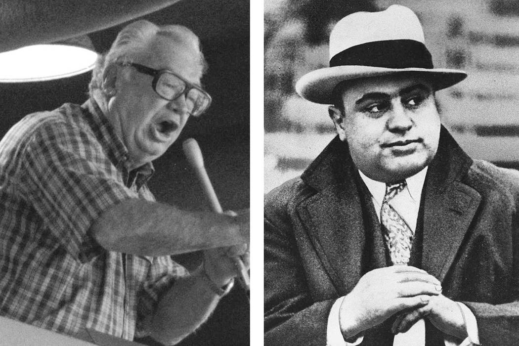 Harry Caray, left, and Al Capone (Associated Press file photos)