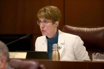 Assemblywoman Heidi Swank, D-Las Vegas, asks a question during a Ways and Means Committee meeti ...