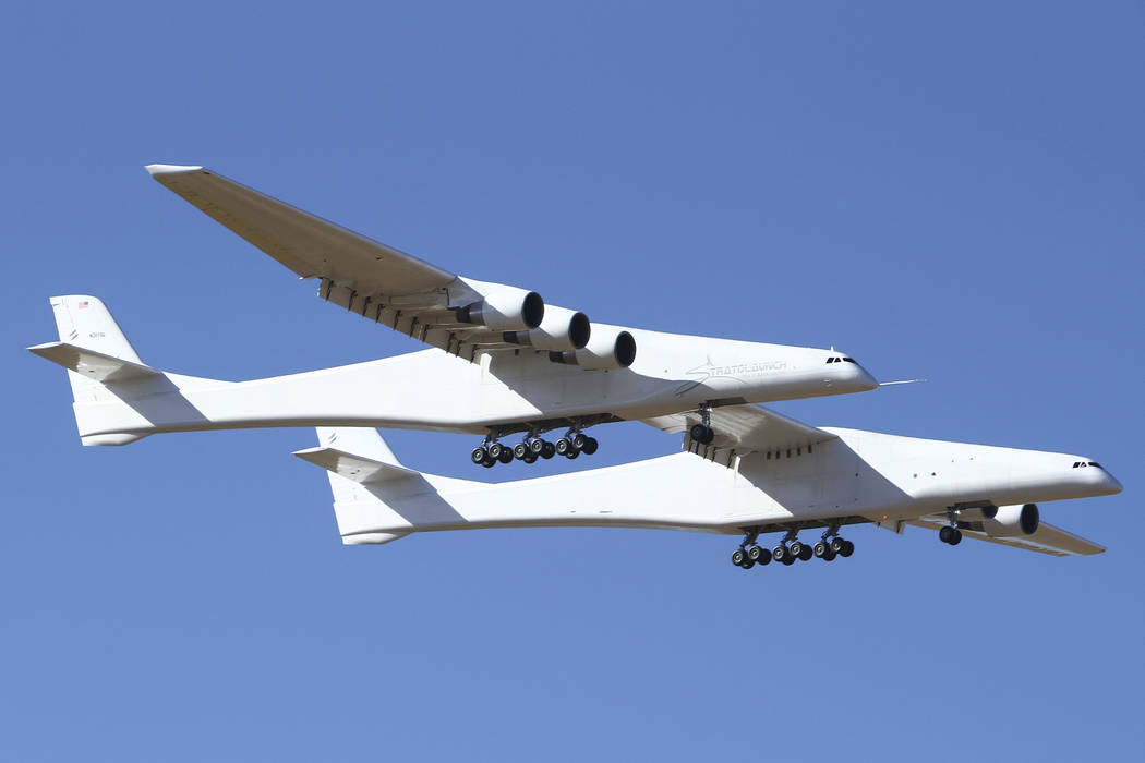 Stratolaunch, a giant six-engine aircraft with the world’s longest wingspan , makes its ...