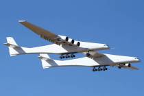 Stratolaunch, a giant six-engine aircraft with the world’s longest wingspan , makes its ...