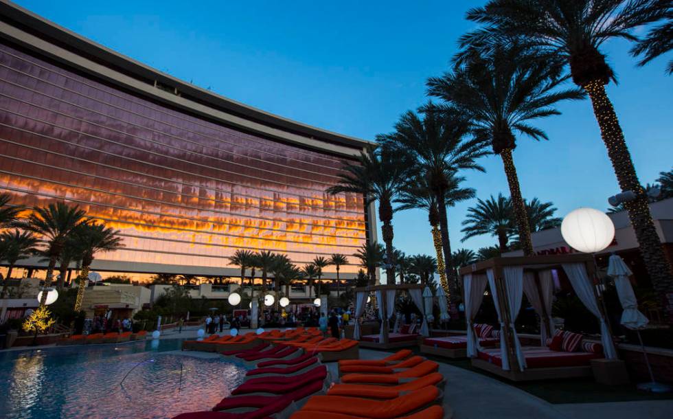 A view of the pool area during UNLVino's Sake Fever event at Red Rock Resort in the Summerlin a ...