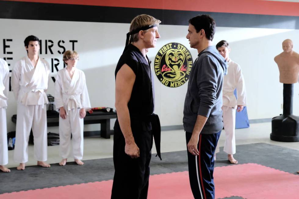 William Zabka and Ralph Macchio star in "Cobra Kai." (Sony)