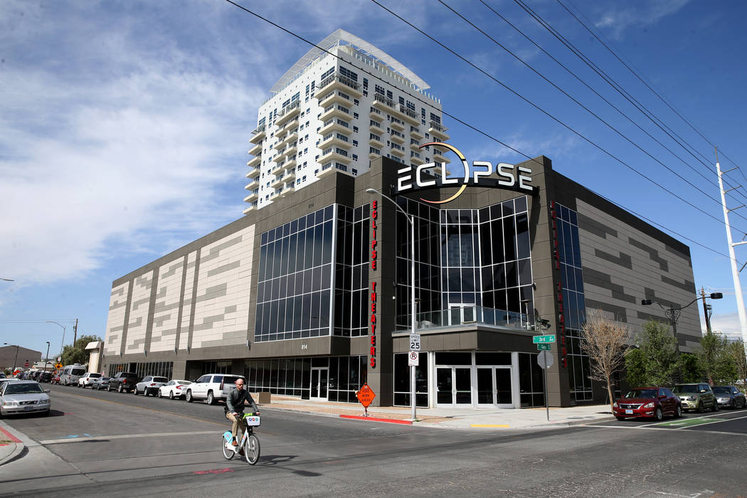 Eclipse Theaters in downtown Las Vegas Tuesday, April 16, 2019. A scheduled foreclosure auction ...